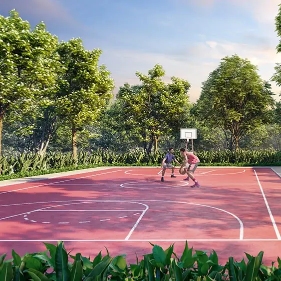 Basketball court at Adarsh Garden Estate (Phase 1), artist impression