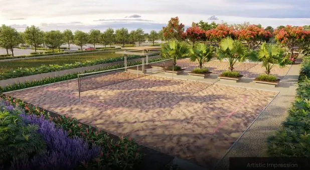 Sand volleyball court at Adarsh Garden Estate (Phase 1), artist impression
